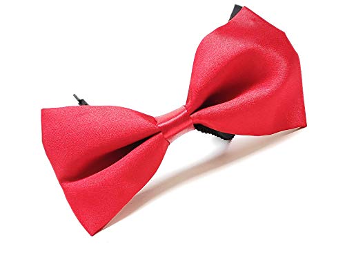 Image of JAGMOOLYA Products The Perfect Classic Satin Pre-Tied Bow Tie Formal Solid Tuxedo Bowtie Adjustable Length Many Colors and Styles Bow for Adults and Children