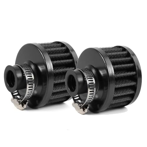 2Pcs Air Intake Filter Breather, 12mm Crankcase Breather Filter, Turbo Vent Air Filter Cleaner for Car and Motorcycle