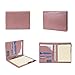 Geslun Vegan Leather 3 Ring Binder, 8.5 x 11 Letter Size Folio with Pen Holder, Soft Notebook Portfolio Cover, Slim Notepad Padfolio Thin File Organizer for Work Executive Meeting, Pink