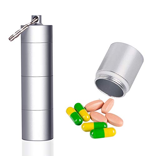 Best Review Portable Keychain Pill Case Holder, EFFIET 3 Compartments Metal Pocket Emergency Pill Container Box for Daily Supplyment (Silver) Best Review Portable Keychain Pill Case Holder, EFFIET 3 Compartments Metal Pocket Emergency Pill Container Box for Daily Supplyment (Silver)