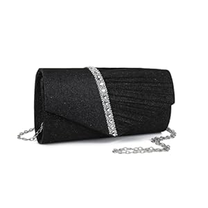 Gladdon Clutch Damen, Glitzer Abendtasche,Glänzende Elegante Envelope Tasche,Strassstein Cross Body Umhängetasche für Hochzeit Party Bankett Feiertage,Geschenk