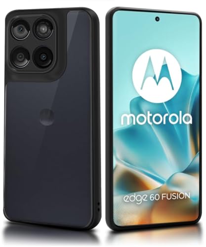 Image of WOW IMAGINE Translucent Hybrid Back Case Cover for Motorola Moto Edge 60 Fusion Smoked Matte Back | Shock Proof 360 Degree Protection | Protective Hard Case - Matte Black