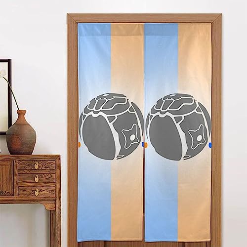 BONDIJ Cool Car - Cortinas opacas para puerta de estilo japonés, 2 paneles de 86 x 142 cm, cortina opaca para puerta de puerta, decoración de panel de habitación
