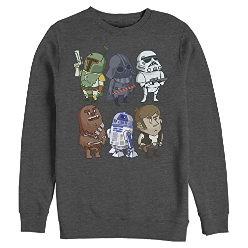 STAR WARS Doodles Mens Pullover Crew Fleece