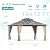 MELLCOM 12x14FT Hardtop Gazebo,Wooden Finish Coated Aluminum Patio Gazebo with Aluminum Composite Double Roof for Patio Lawn and Garden, Curtains and Netting Included
