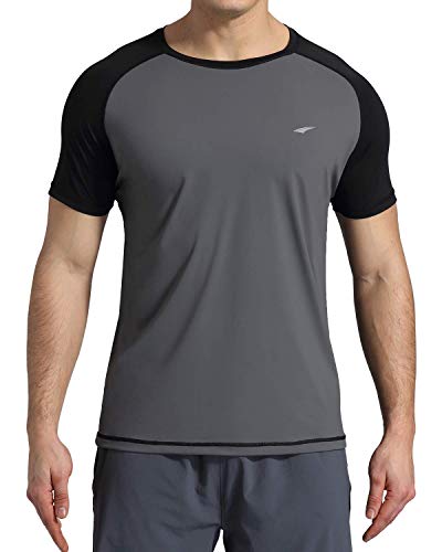 VAYAGER Men's Swim Shirts Rash Guard UPF 50+ T Shirts Quick Dry Loose Fit Water Surfing Shirt