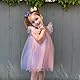 Miipat Baby Mädchen Kleid Ärmellos Schmetterling Prinzessin Tüllkleid Kleinkind Mädchen Blumenmädchenkleider Hochzeit Geburtstag Partykleid Rainbow 100 2-3 Jahre