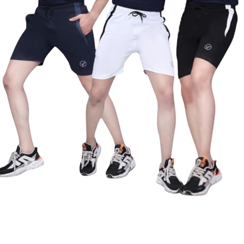 Image of VE RUN Men's Comfort Shorts, Regular Fit, with Zipper Pocket, Pack of 3