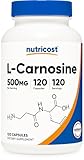 Nutricost L-Carnosine 500mg, 120 Capsules - Gluten Free & Non-GMO