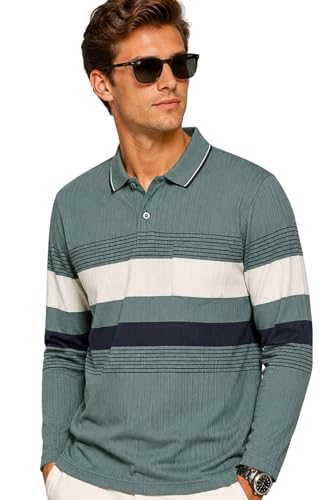 Image of SANE ORIGINALS Full Sleeves Textured Polo Tshirt for Men with Pocket || Long Sleeves Collar and Pocket T-Shirt for Men