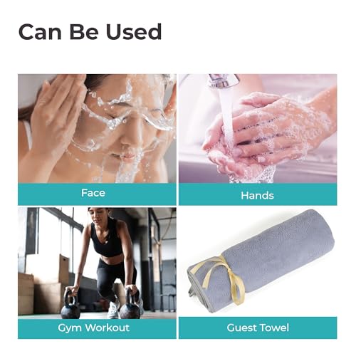 Image of The Better Home Face Towel (40 * 60cm) | Face Towel for Women | Microfiber Towel | Machine Washable | Quick Drying | Easy to Carry | Gym Towel for Men Workout (1Pcs - Grey)