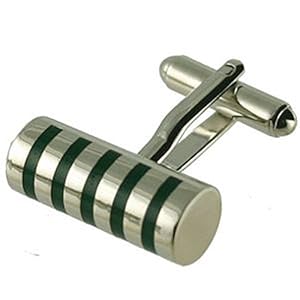 Cilinder donkergroene manchetknopen Selecteer geschenkzakje