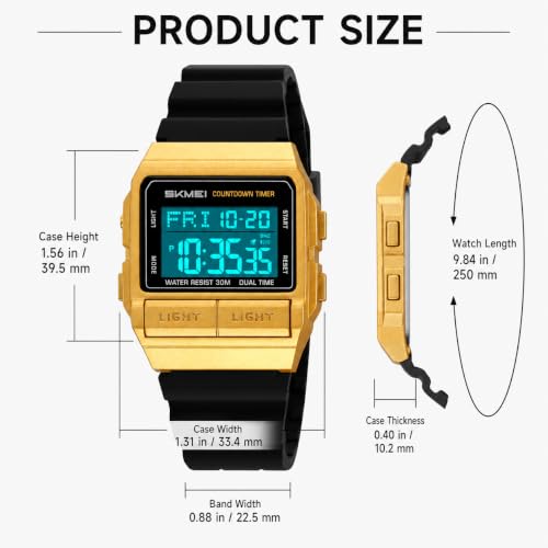 Image of MASTOP Retro Digital Watch for Men Vintage with Multi-Function & Stylish Design for Daily & Outdoor Use