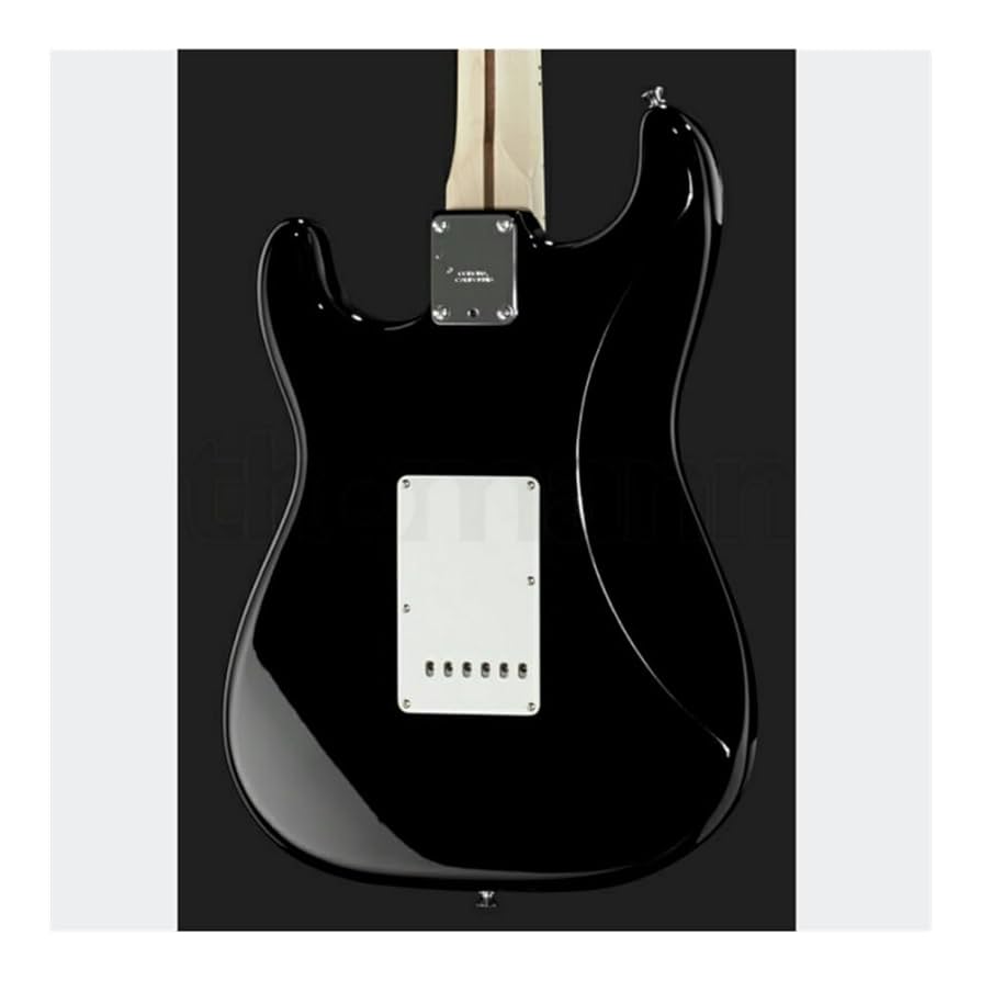 Amazon | カスタム黒色エレキギターソリッドボディメープル指板