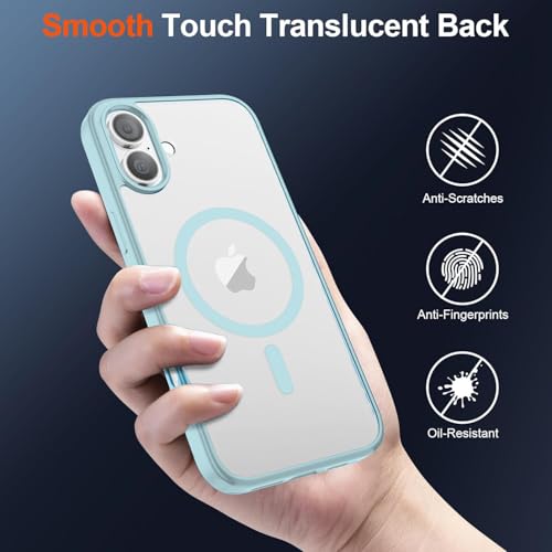 Image of DIZORO Premium Magnetic Case for iPhone 17 6.3-Inch Compatible with MagSafe, Shockproof Phone Bumper Cover, Solid Color Matte TPU Frame, Anti-Scratch Clear Pine Green