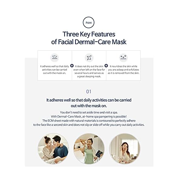 DERMÂ·ALL MATRIX] Daily Facial Dermal-care (35g/sheet) Overnight mask pack,Lifting and Hydrating,Soothing, Exfoliating,Skin Nourishing,Collagen sheet mask for wrinkles and dry skin. (4sheets/1week)