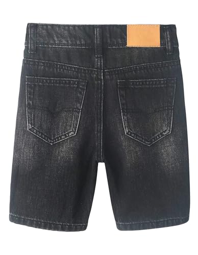 KIDSCOOL SPACE Little Big Boys Denim Shorts,Elastic Band Inside Ripped Knee-Length Jean Summer Pants2