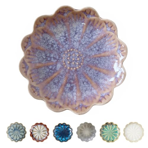 Image of Ceramic Spoon Rest for Stove Top, Flower Cute Spoon Rest for Kitchen Counter, Cooking Spoon Holder for Kitchen Counter, Utensil Rest Spatula Rest Ladle Holder Tong Rest, 1 PC (Retro, Lavender Purple)