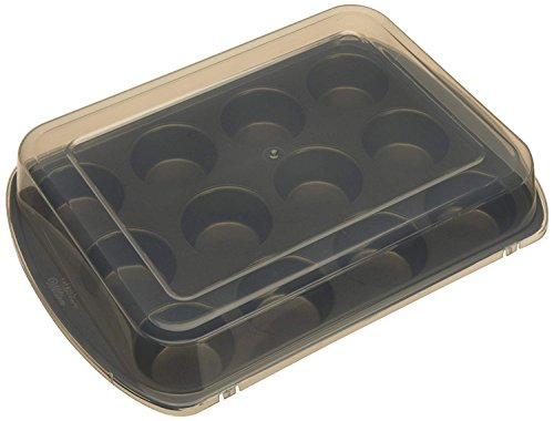 Wilton Perfect Results Premium Non-Stick Bakeware Muffin Pan with Cover, 12-Cup, Steel