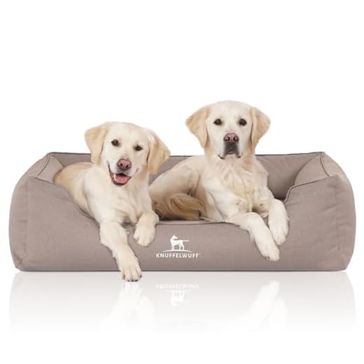 Knuffelwuff Orthopädisches Wasserabweisendes Hundebett Leon XL Beige/Grau