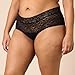 Amazon Essentials Women's Comfortable Lace Stretch Hipster Underwear, Pack of 4, Black, Small