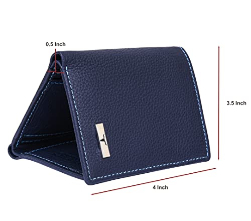 Image of URBAN FOREST Travis Blue Leather Wallet for Men