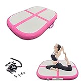 PPXIA Gymnastics Air Roller Air Barrel Inflatable Tumbling Mat, Tumble Track Backhandspring Mat Gymnastic Equipment with Pump for Yoga Training Cheerleading Home Use