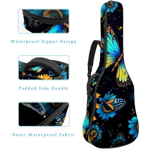 JRHEJTFZ Housse pour guitare acoustique de 1,9 cm d’épaisseur – Imperméable – Durable et élégant – Motif papillon bleu tournesol, Multicolore 5., 42.9×16.9×4.7 in, Motif imprimé tendance - Les Beatles, Paul McCartney, John Lennon, RIngo Starr, George Harrison JRHEJTFZ Housse pour guitare acoustique de 1,9 cm d'épaisseur - Imperméable - Durable et élégant - Motif papillon bleu tournesol, Multicolore 5., 42.9x16.9x4.7 in, Motif imprimé tendance – Image 5
