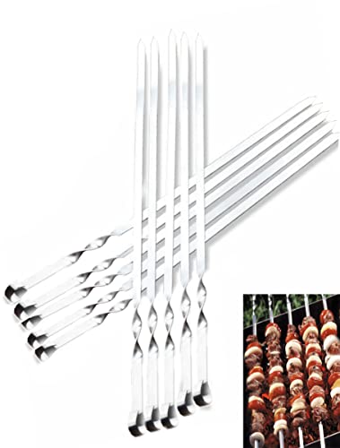 Grillspieße lang Grillspieße aus Edelstahl 55cm Schaschlikspieße Lange Spieße für Fleisch Gemüse Stockbro BBQ Grillen Grillzubehör aus Edelstah (10 Stück) Grillspieße lang Grillspieße aus Edelstahl 55cm Schaschlikspieße Lange Spieße für Fleisch Gemüse Stockbro BBQ Grillen Grillzubehör aus Edelstah (10 Stück)