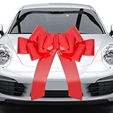 Xingshen-GTG Giant Car Bow - 30” Big Red Pull Bow for Large Gift Wrapping, Wedding, Birthday, Christmas Decorations, Huge Present Bow for Cars, Doors, Walls