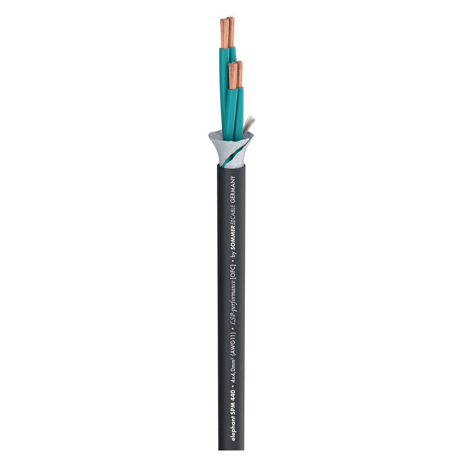 Sommer Cable - Cavo per altoparlante Elephant Robusto SPM440; 4 x 4,00 mm²; PVC Ø 11,00 mm; nero (5 m)