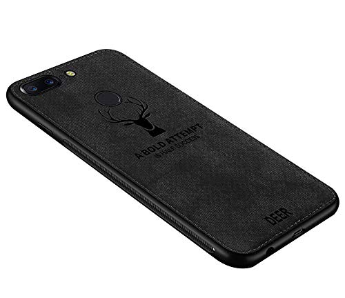MOBILOVE Deer Pattern Cloth Texture Leather Finish Soft Fabric Case Hybrid Protective Case for OnePlus 5T (Black) (B08QD2KQBJ) Amazon Price History, Amazon Price Tracker