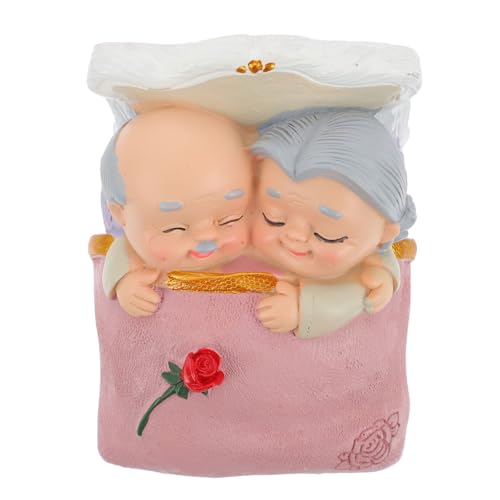jojofuny Figura Decorativa Ancianos Resina Adorno Artesanal para Pastel Decoración para Mesa y Escritorio Obsequio para Abuelos Estatua de Resina Resistente Decoración Artesanal