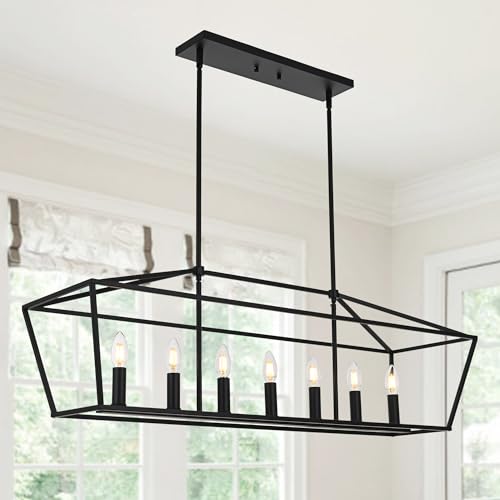 MELUCEE 7-Light Dining Room Light Fixtures Over Table, Farmhouse Chandelier