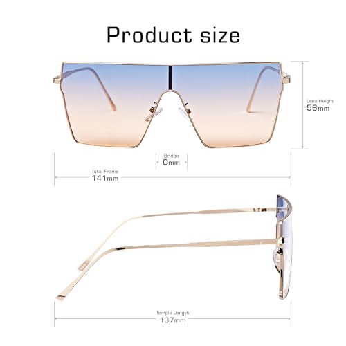 Mad Shade Sunglasses for Men & Women, Elegant Monochrome Visor Glasses Gradient Lens, Summer Eyewear with UV400 Protection2