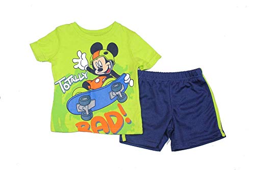 Baby Boys Mickey Mouse Tee Shirt & Short Set Size 12 Months Green
