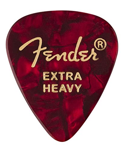 Fender® »351 SHAPE CLASSIC PICKS« Médiators en Celluloïd – Forme: 351 – Pack de 12 – Épaisseur: X-Heavy – Couleur: Red… - Les Beatles, Paul McCartney, John Lennon, RIngo Starr, George Harrison Fender® »351 SHAPE CLASSIC PICKS« Médiators en Celluloïd - Forme: 351 - Pack de 12 - Épaisseur: X-Heavy - Couleur: Red…