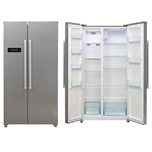 Frigorífico americano Jocel JSBS014313, 436 litros, puertas en inox, 240 W, Clase A+, No Frost