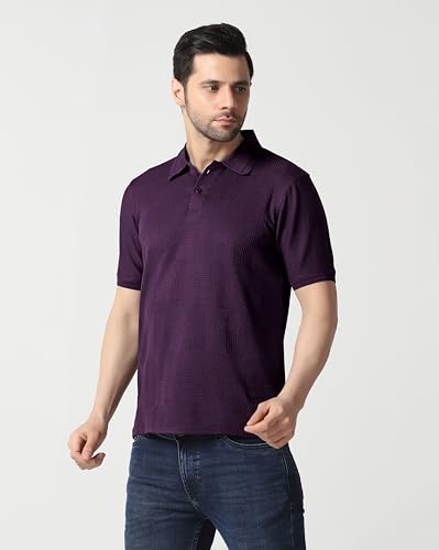 Image of TOPLOT Men's Polo T Shirt | Half Sleeve Design | Comfortable Fit Wear | Stylish Casual Look | Breathable Feel |Modern Style | Easy Movement | Casual & Everyday Wear (5280)