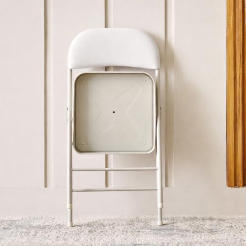 Image of OAK & AURA | Velora | Premium Foldable Metal Chair with Padded Seat & Back | Heavy-Duty Metal Frame | Compact, Durable & Comfortable Folding Chair for Home, Office, Study, or Events (1, White)