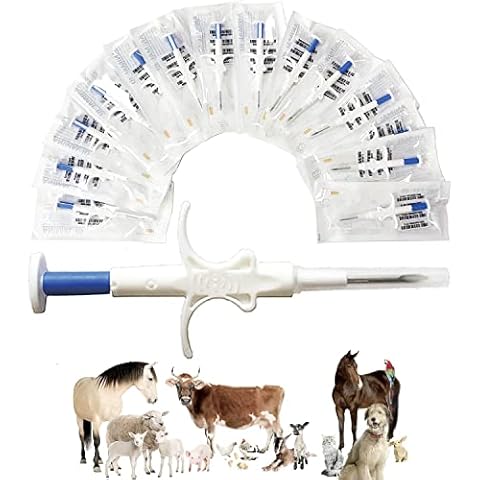 Universal Pet Microchip, 134.2kHz ISO11784/5 FDX-B Pet ID Tags, 15 Bit RFID Microchip Implant Kit for The Management and Tracking of Animals (20PCS 2.1*12MM) Cover