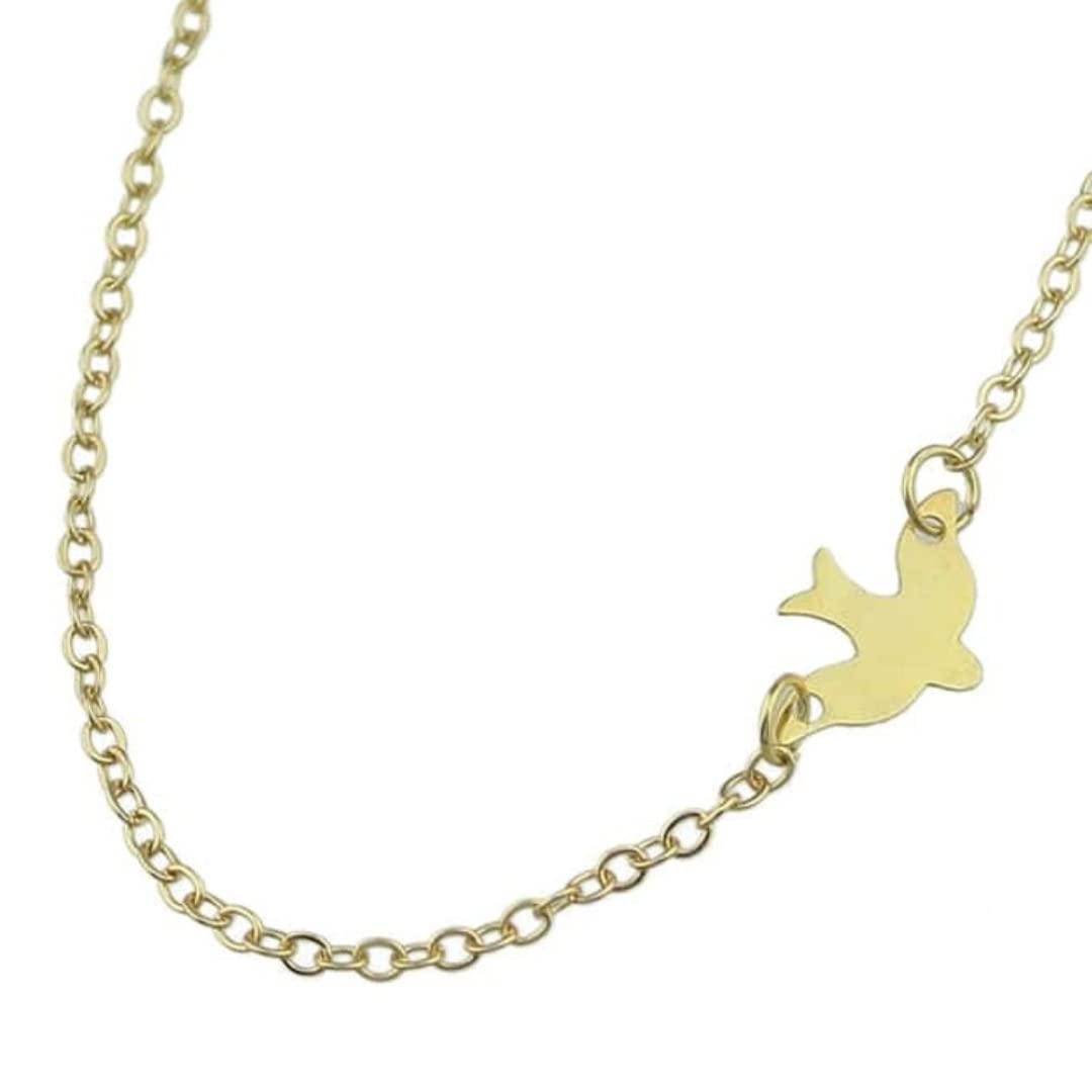 ZAEVR Small Soar Bird Necklace Delicate Gold Choker Gold Flying Dove Bird Charm Neckchain Dainty Layering Jewelry For Women And Girls Gifts Accessories