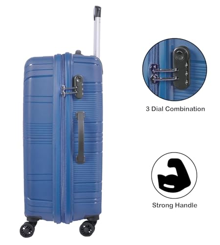 Image of VIP Aristocrat Phantom PRO 55, 66 & 76 Cm Polyproplyene Hard-Sided 8 Wheels Spinner Luggage Set of 3 Trolley Bags for Travel with Combination Lock| 3 Years Warranty