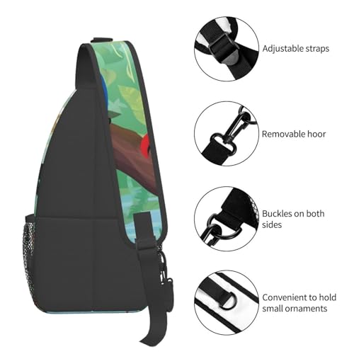 Bolso cruzado de pecho tipo sling negro para adultos miniatura 5