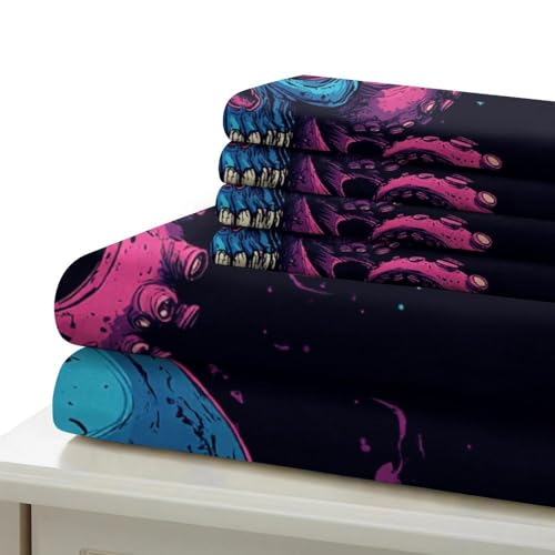 Housse de couette crâne de pieuvre 3 pièces avec éclair dissimulé - 7