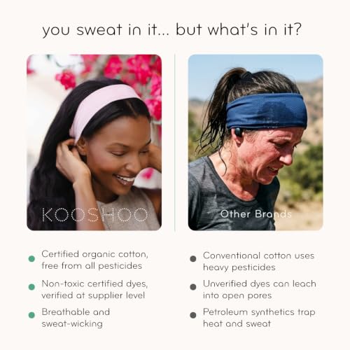 Image of KOOSHOO Head-Band for Men and Women - Durable, Plant-Based Hair Accessory - Versatile Sports Sweatband - Elastic Thick Sweat Band for Women & Men - Great for Running, Yoga, Exercise, etc