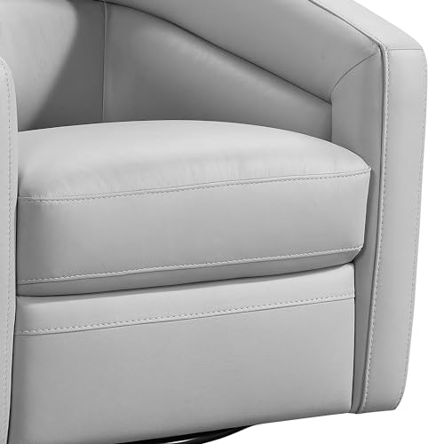 Sillón Giratorio Tela y Cuero Gris miniatura 6