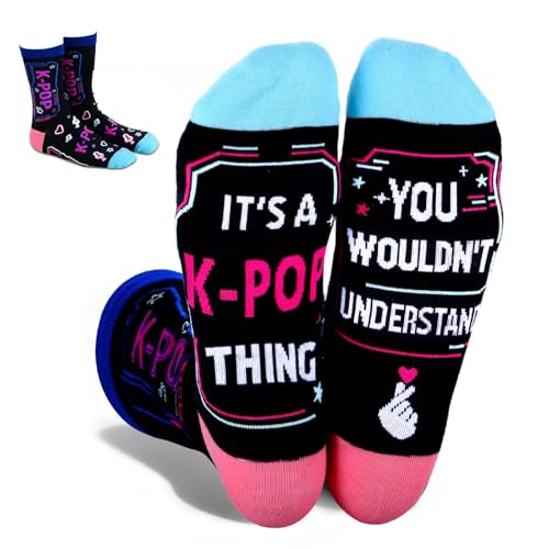 Brevcrnr Kpop Socks,K-Pop Merch, Music Gifts for Girls K Pop Fan Lovers,K Pop Singing Socks for Women, Korean Drama Gifts