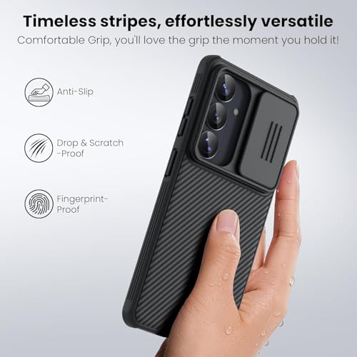 Image of Nilkin Classic Series Compatible for Samsung S26 (S-26) Case with Camera Cover, [Camera Lens Protector] [Scratch-Resistant] [360 Full Protection] Shockproof Slim Phone Case (Black, S26)