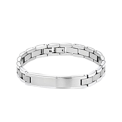 s.Oliver Identarmband Edelstahl Herren Armschmuck, 20+1,5 cm, Silber, Kommt in Schmuck Geschenk Box, 2026005 – Ansicht 1